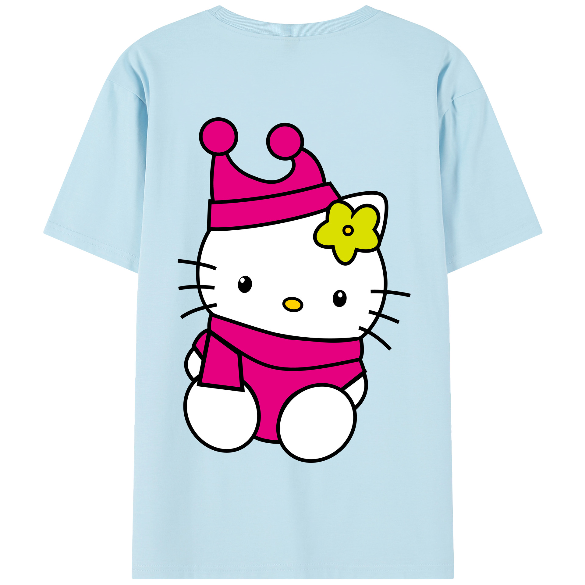 （画像用） Hello Kitty ハローキティ 綿100％半袖Tシャツ（背面プリント）